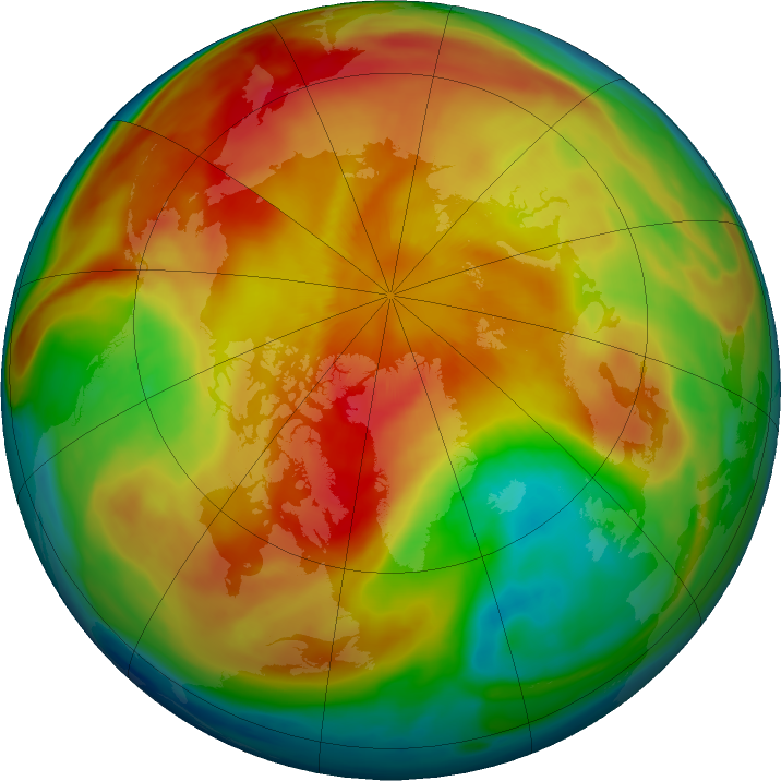 Arctic ozone map for 18 March 2019